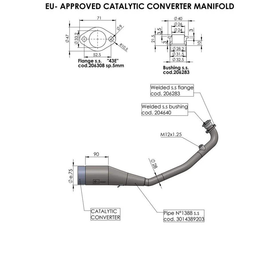 LeoVince Catalytic Converter Manifold Honda Pcx