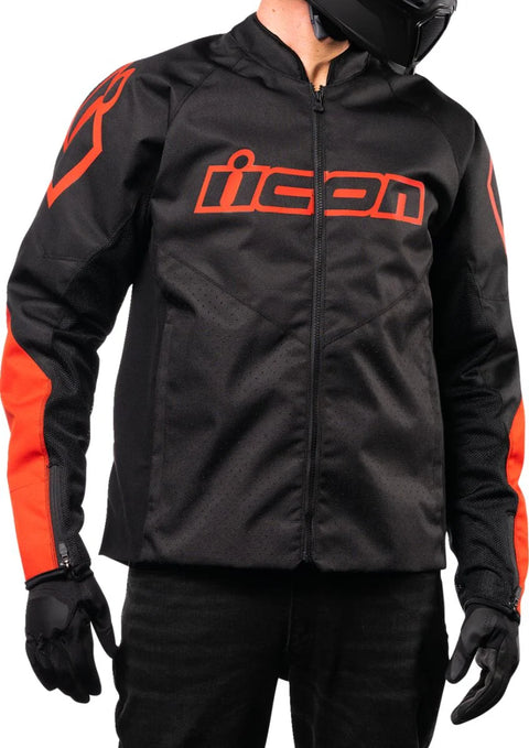ICON Hooligan CE Textile Jacket Black/Red