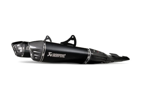 Akrapovic Slip-on Line Dual Muffler Black Titanium Carbon End Cap
