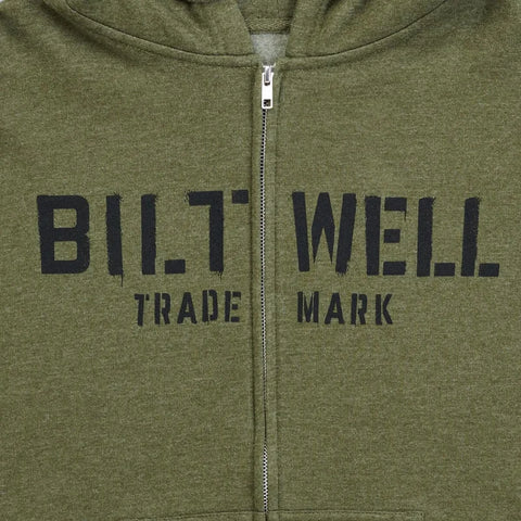 Biltwell Hoodie Stencil Zip Olive