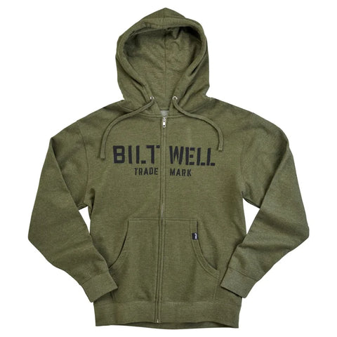 Biltwell Hoodie Stencil Zip Olive