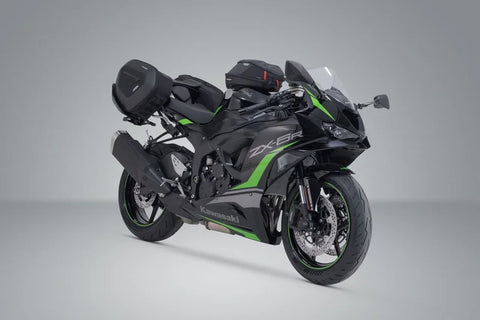 SW-Motech PRO Blaze H Saddlebag Set with Edge Protection & Heat Guard — Kawasaki 40th Annivers…
