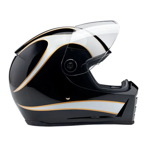 Biltwell Lane Splitter Helmet White Flames