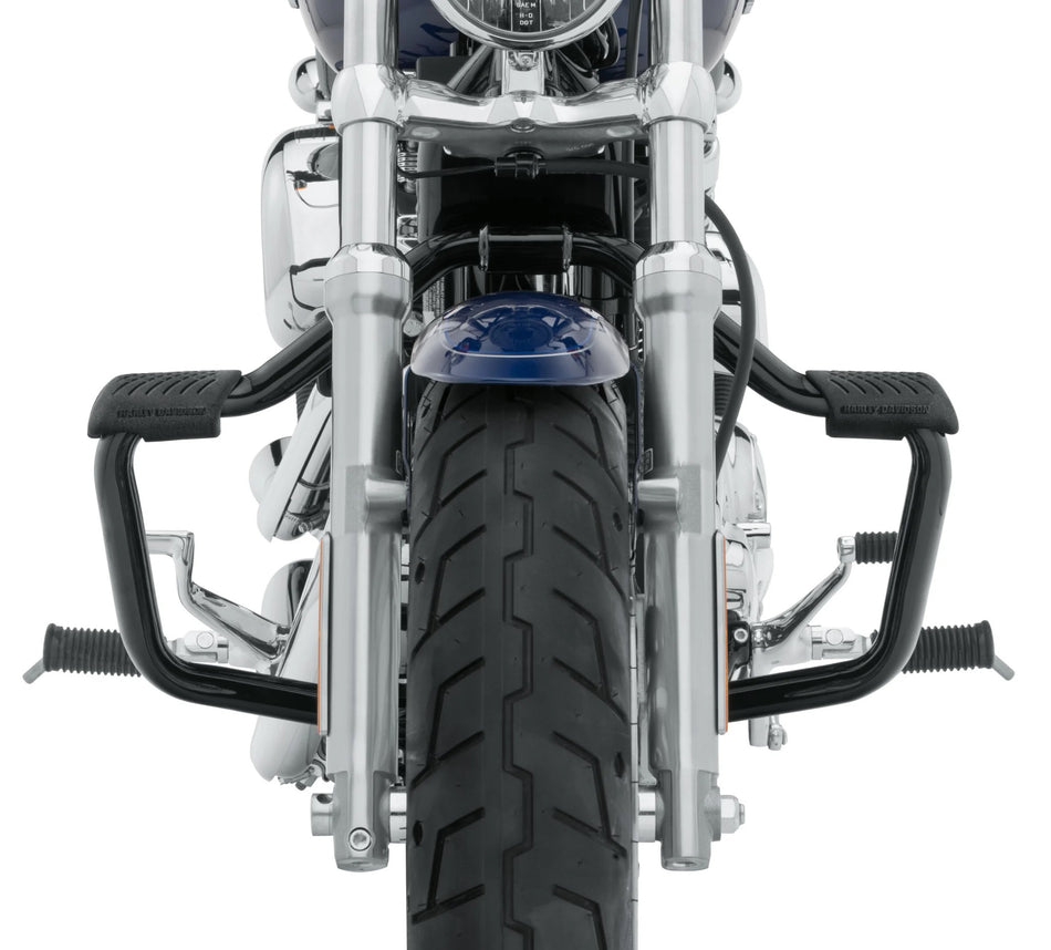 Harley Davidson 49000006 DEFENSA DE MOTOR BIGOTE, NEGRO BRILLO