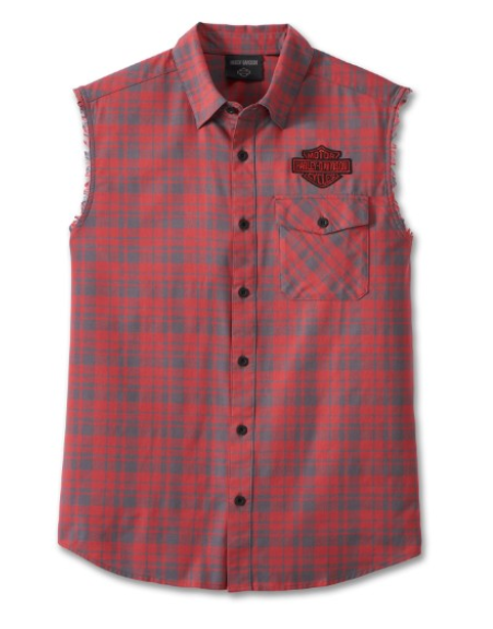 Genuine Harley-Davidson® Blowout Red Plaid Vest 96889-23VM