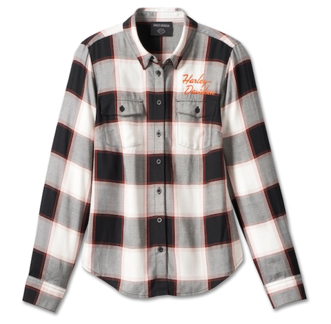 Harley-Davidson® Women's Classic Logo Plaid Shirt  99025-23VW