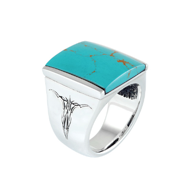 'Adrenaline' SoulFetish Designer Silver Turquoise Ring Harley Davidson Direct