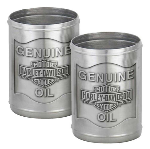 Harley-Davidson® Custom Tooled Pewter Oil Can Shot Glass Set . HDL-18805