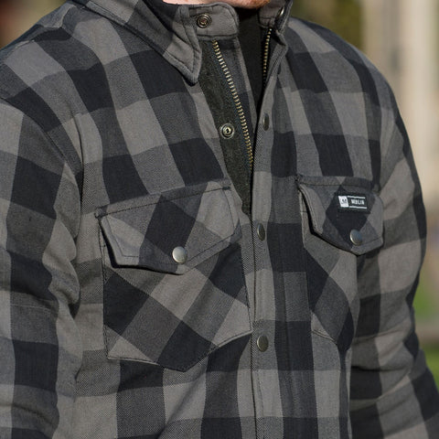 Merlin Axe Checkered Grey Protective Riding Shirt MCP004/GREY